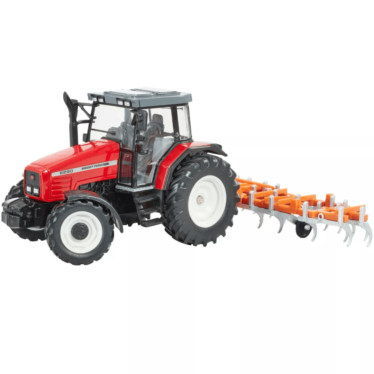 Britains 43335 Massey Ferguson 6290 Tractor Playset (With Fold Up Cultivator) - 1:32 Scale - Phillips Hobbies