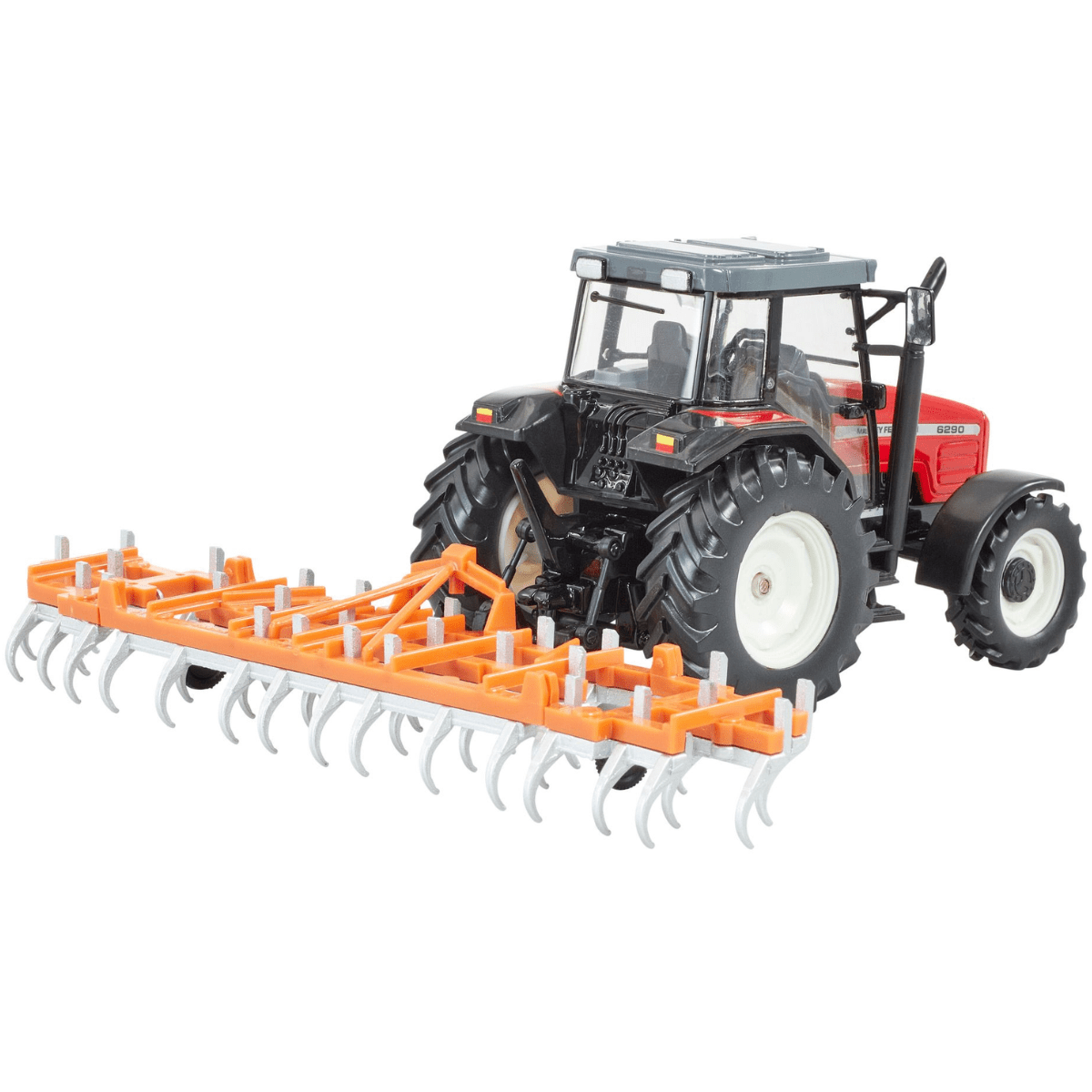 Britains 43335 Massey Ferguson 6290 Tractor Playset (With Fold Up Cultivator) - 1:32 Scale - Phillips Hobbies