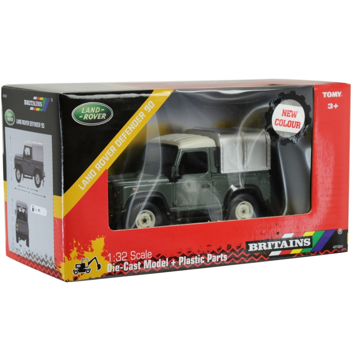 Britains Green Land Rover Defender 90 & Canopy - 1:32 Scale - Phillips Hobbies