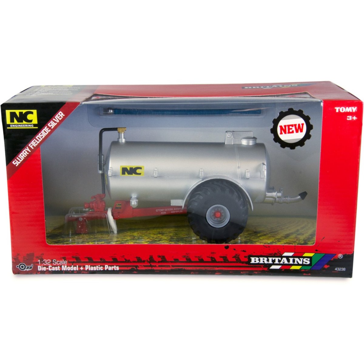 Britains NC Slurry Tanker (Fieldside) Silver - 1:32 Scale - Phillips Hobbies