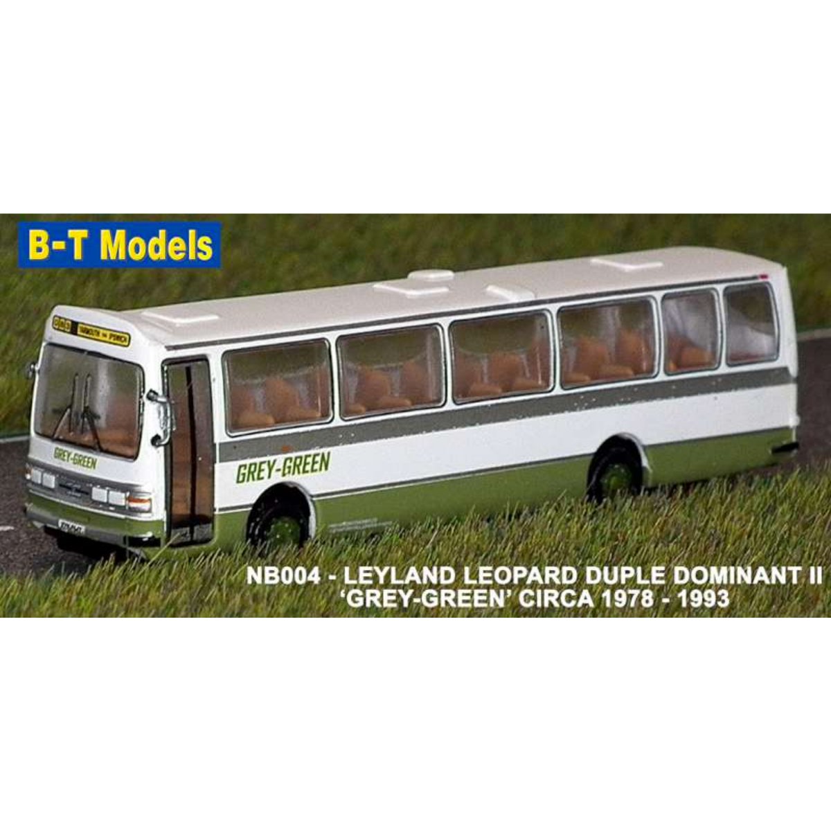 BT Models NB004 Duple Dominant II Coach, Grey Green - N Scale - Phillips Hobbies