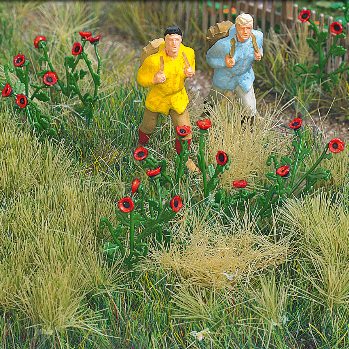 Busch 1255 Pack of 80 Poppy Plants Kit - HO / OO Gauge - Phillips Hobbies