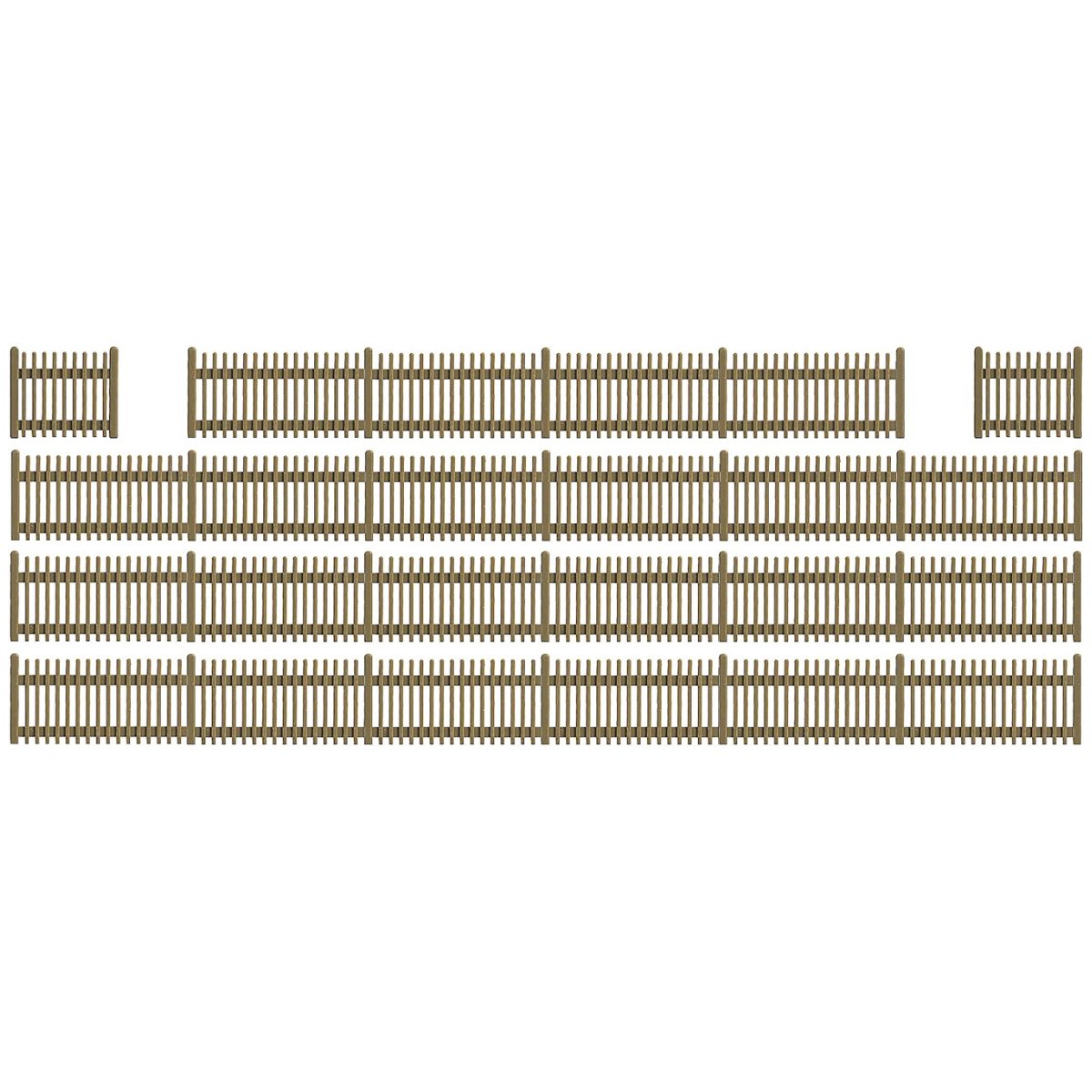 Busch 6007 120cm Picket Fencing - HO / OO Gauge - Phillips Hobbies