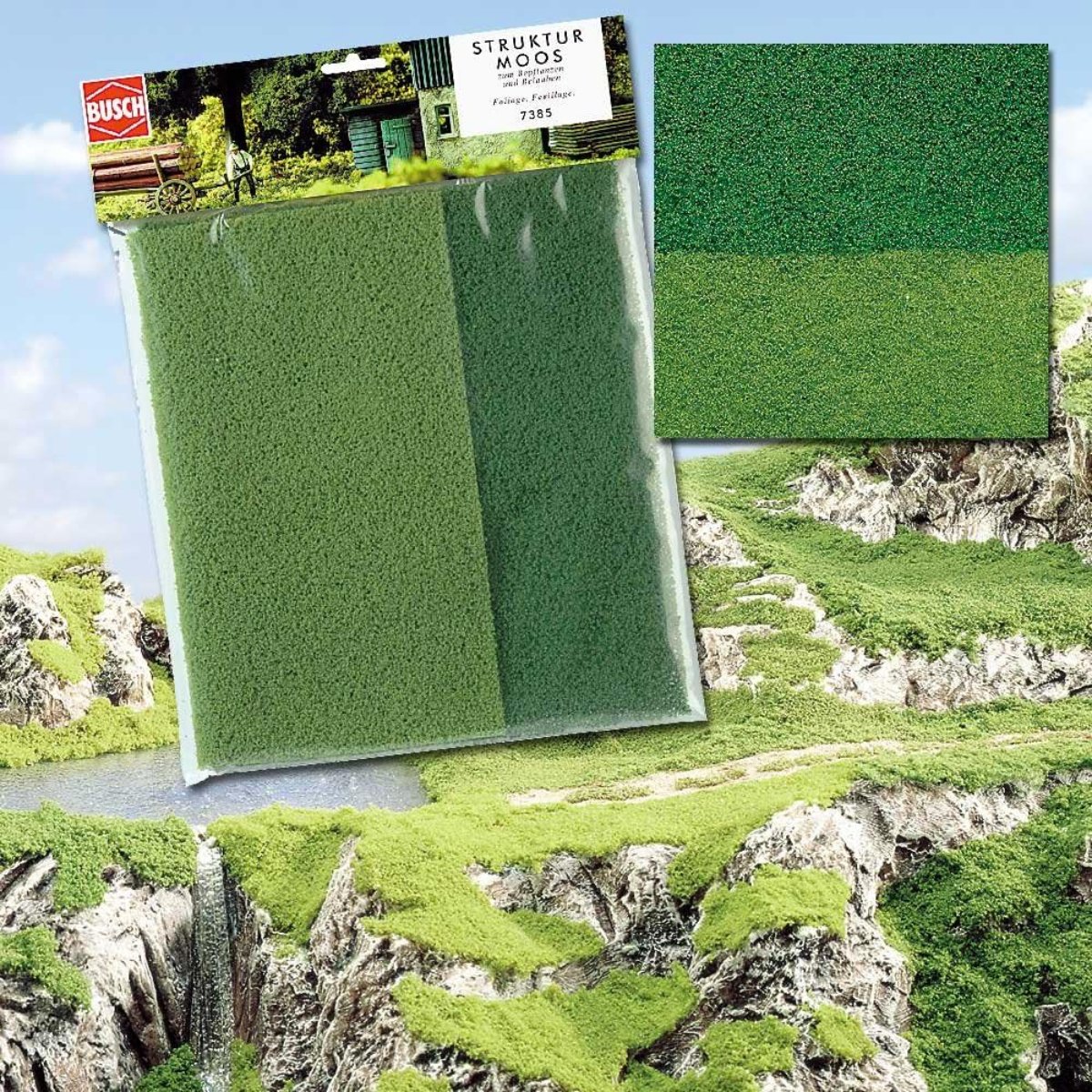 Busch 7385 Moss Fine Light/Mid Green Fleece - Phillips Hobbies