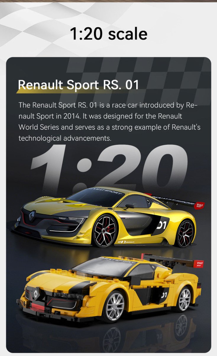 CaDA Bricks 1:20 Renault Sport RS.01 294 pcs Radio Control Toy Set - Phillips Hobbies