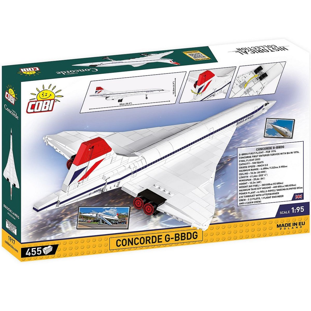 COBI 1917 Concorde G - BBDG 1:95 Scale Brick Model 455pcs - Phillips Hobbies