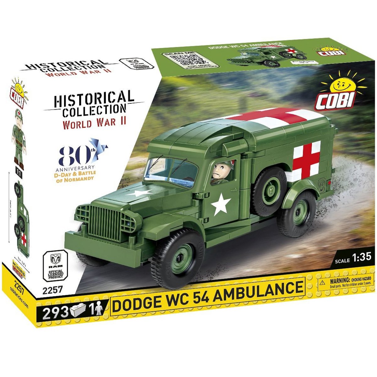 COBI 2257 Dodge WC - 54 Ambulance 1:35 Scale Brick Model 293pcs - Phillips Hobbies