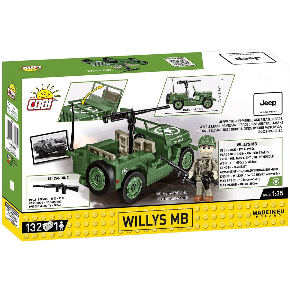COBI 2296 Willys MB 1:35 Scale Brick Model 132pcs - Phillips Hobbies