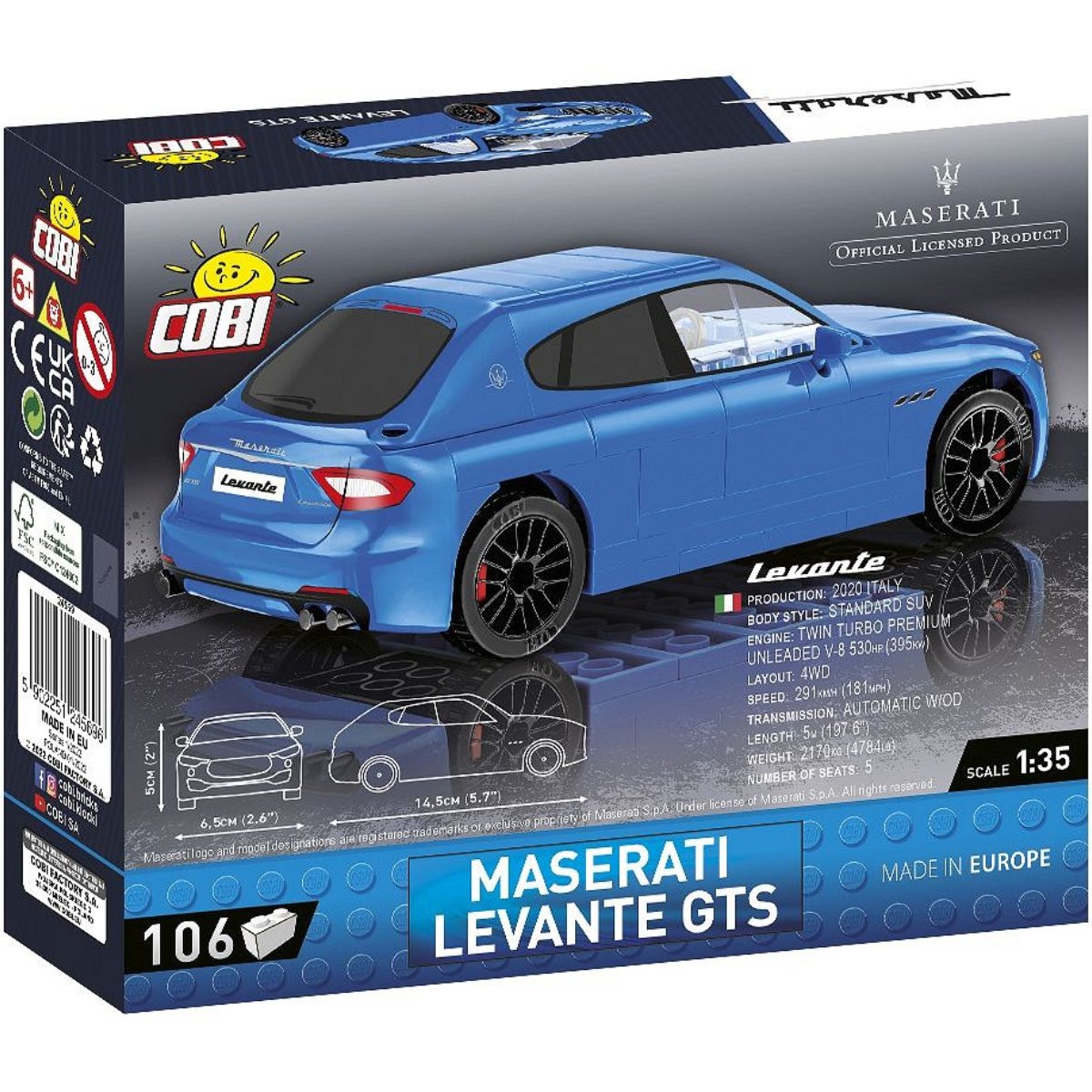 COBI 24569 Maserati Levante GTS 1:35 Scale Brick Model 106pcs - Phillips Hobbies