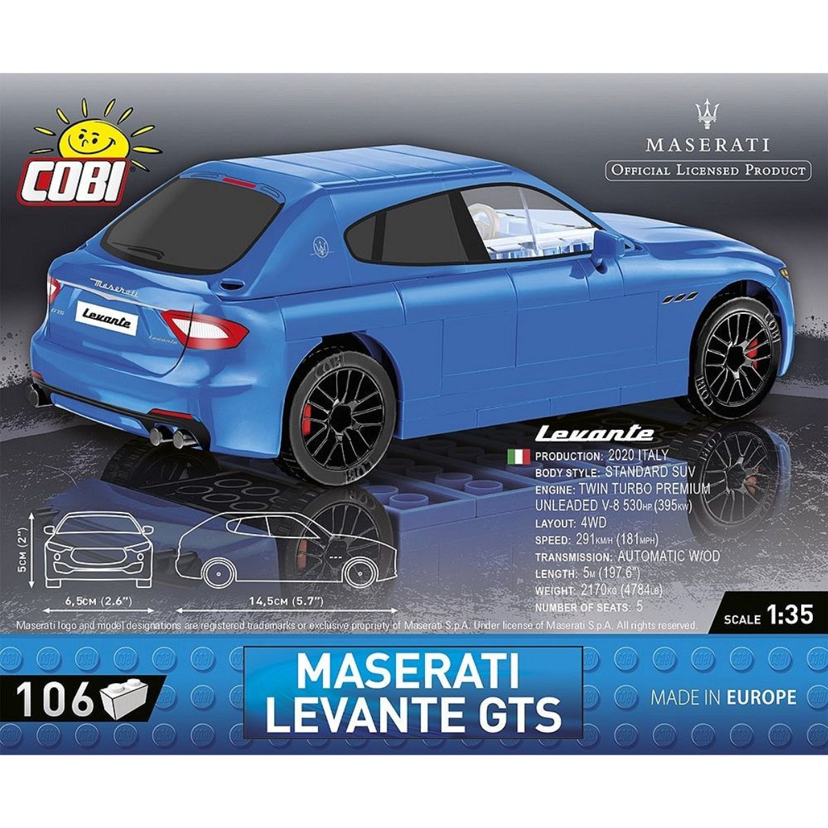 COBI 24569 Maserati Levante GTS 1:35 Scale Brick Model 106pcs - Phillips Hobbies