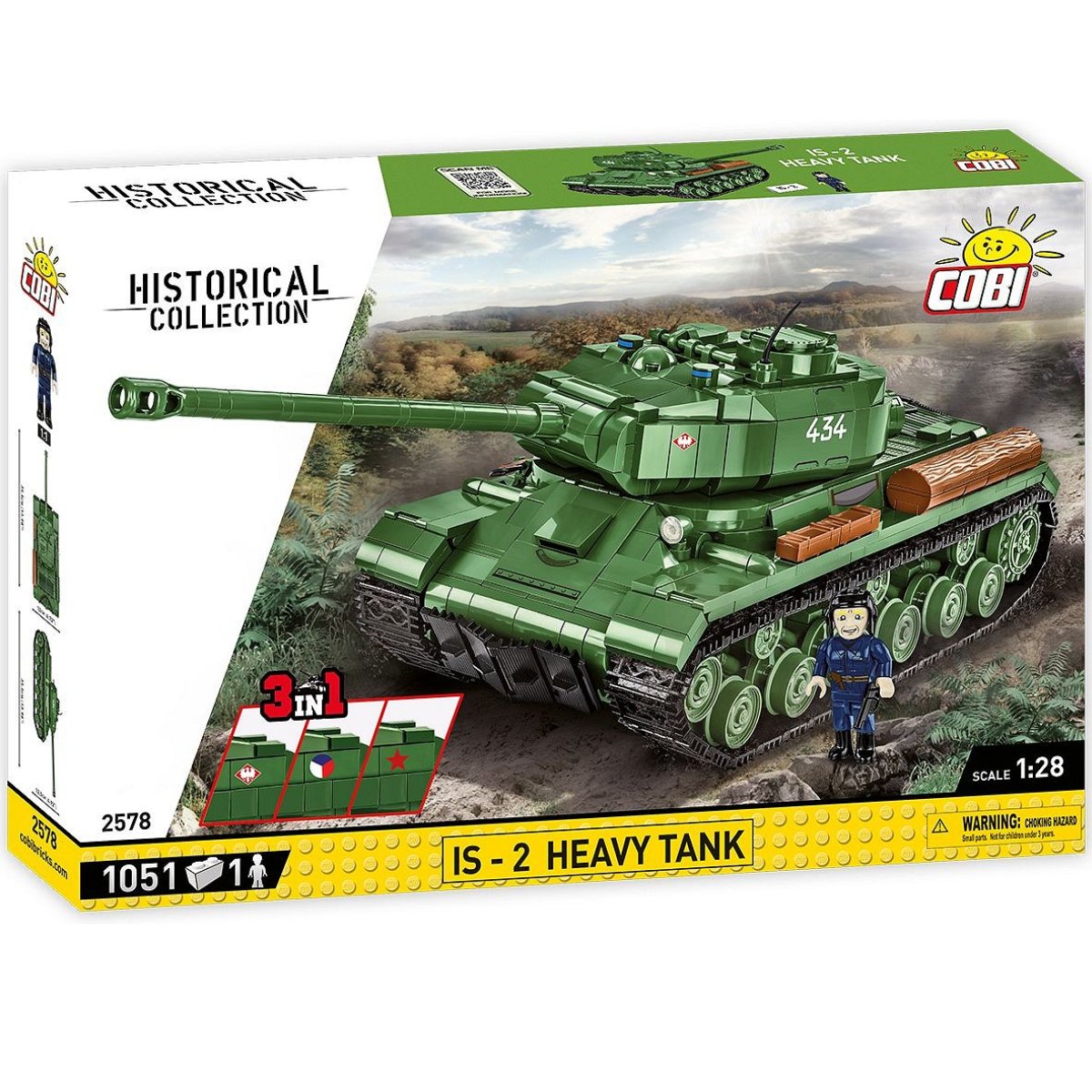COBI 2578 WWII IS - 2 Heavy Tank 1:28 Scale Brick Model 1051pcs - Phillips Hobbies