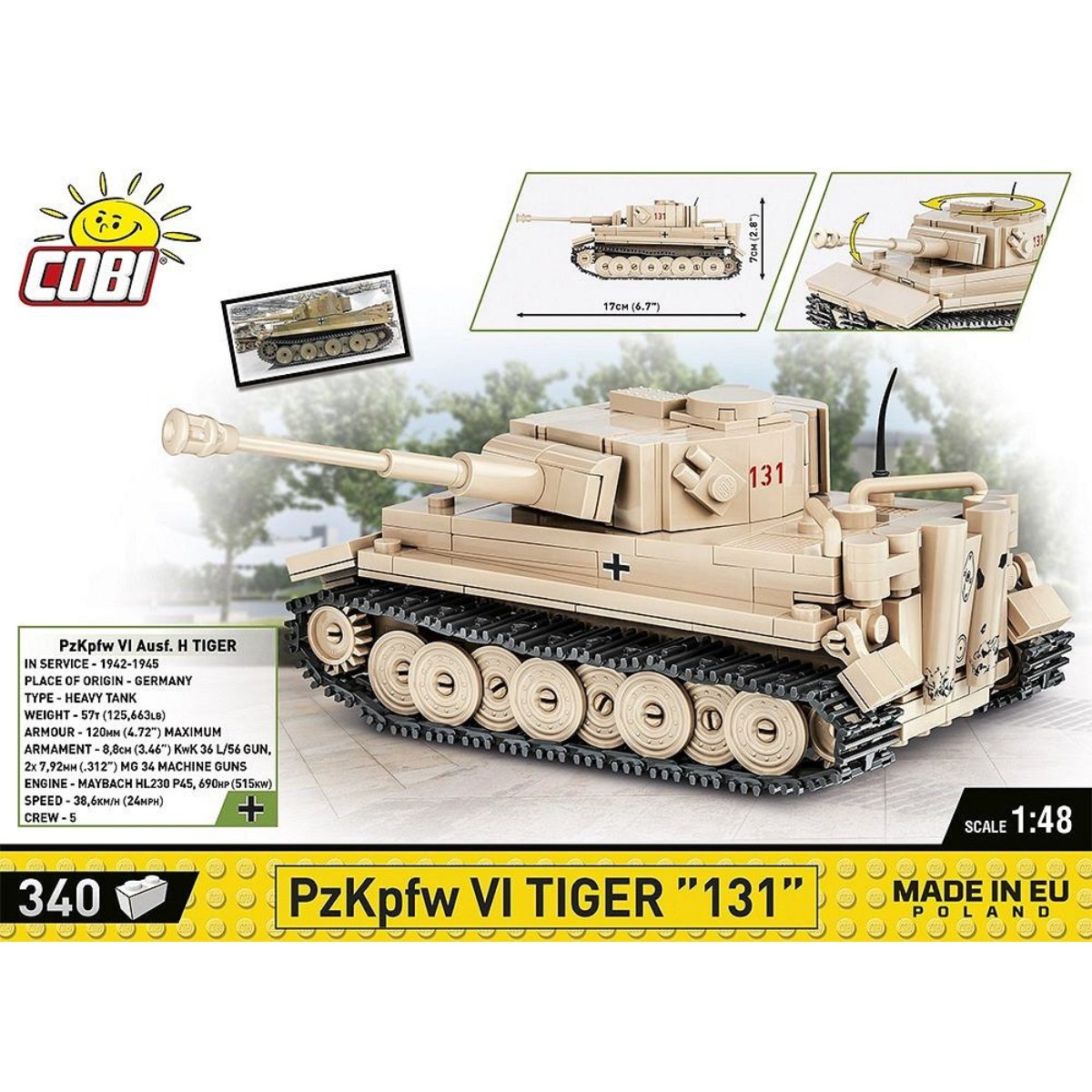 COBI 2710 PzKpfw VI Tiger 131 1:48 Scale Brick Model 340pcs - Phillips Hobbies