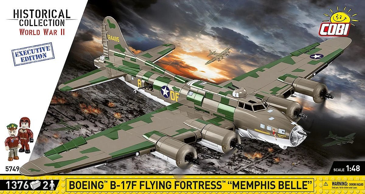 COBI 5749 Boeing B - 17F Flying Fortress "Memphis Belle" Executive Edition - 1:48 Scale Brick Model - Phillips Hobbies