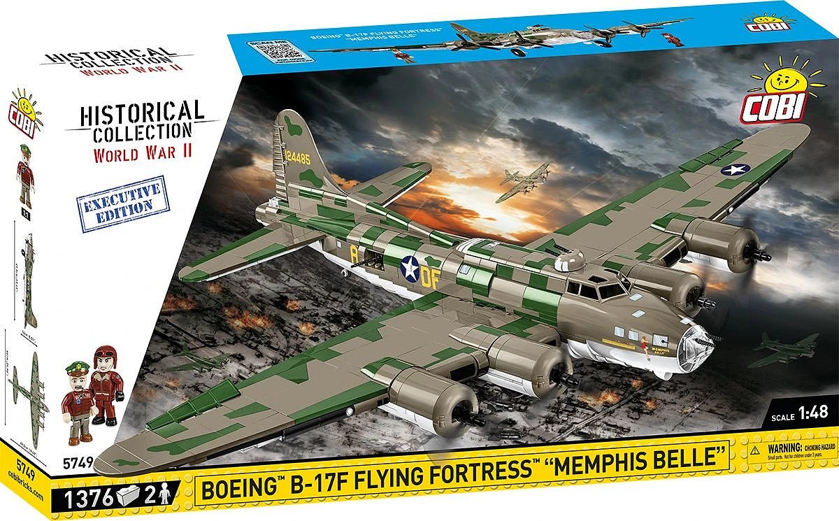 COBI 5749 Boeing B - 17F Flying Fortress "Memphis Belle" Executive Edition - 1:48 Scale Brick Model - Phillips Hobbies