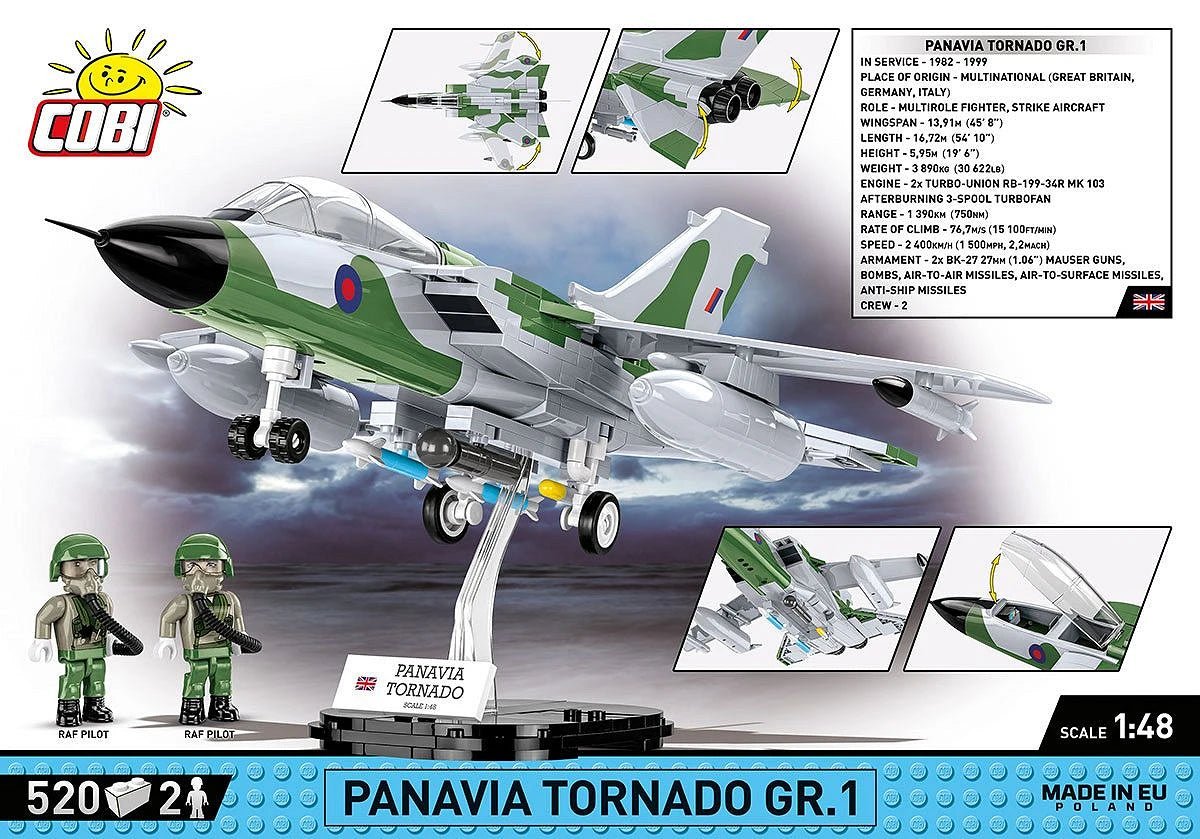 COBI 5852 Panavia Tornado GR.1 - 1:48 Scale Brick Model - Phillips Hobbies