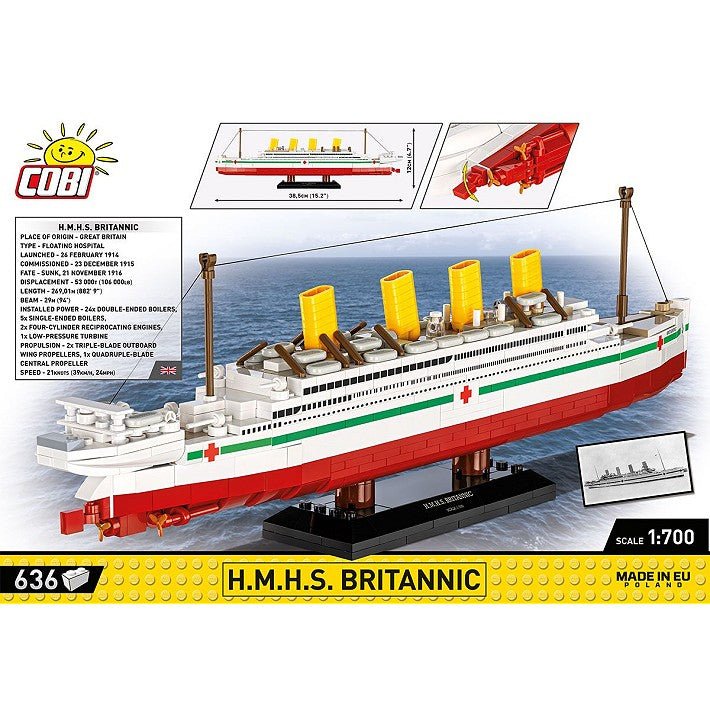 Cobi Bricks 1681 H.M.H.S. Britannic Construction Toy Set 593pcs - Phillips Hobbies