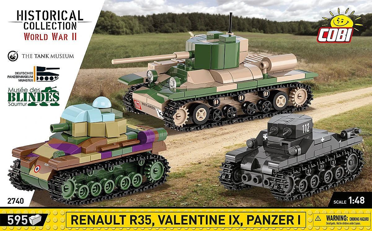 COBI Bricks Renault R35 - Valentine IX - Panzer I Tank Set - Phillips Hobbies