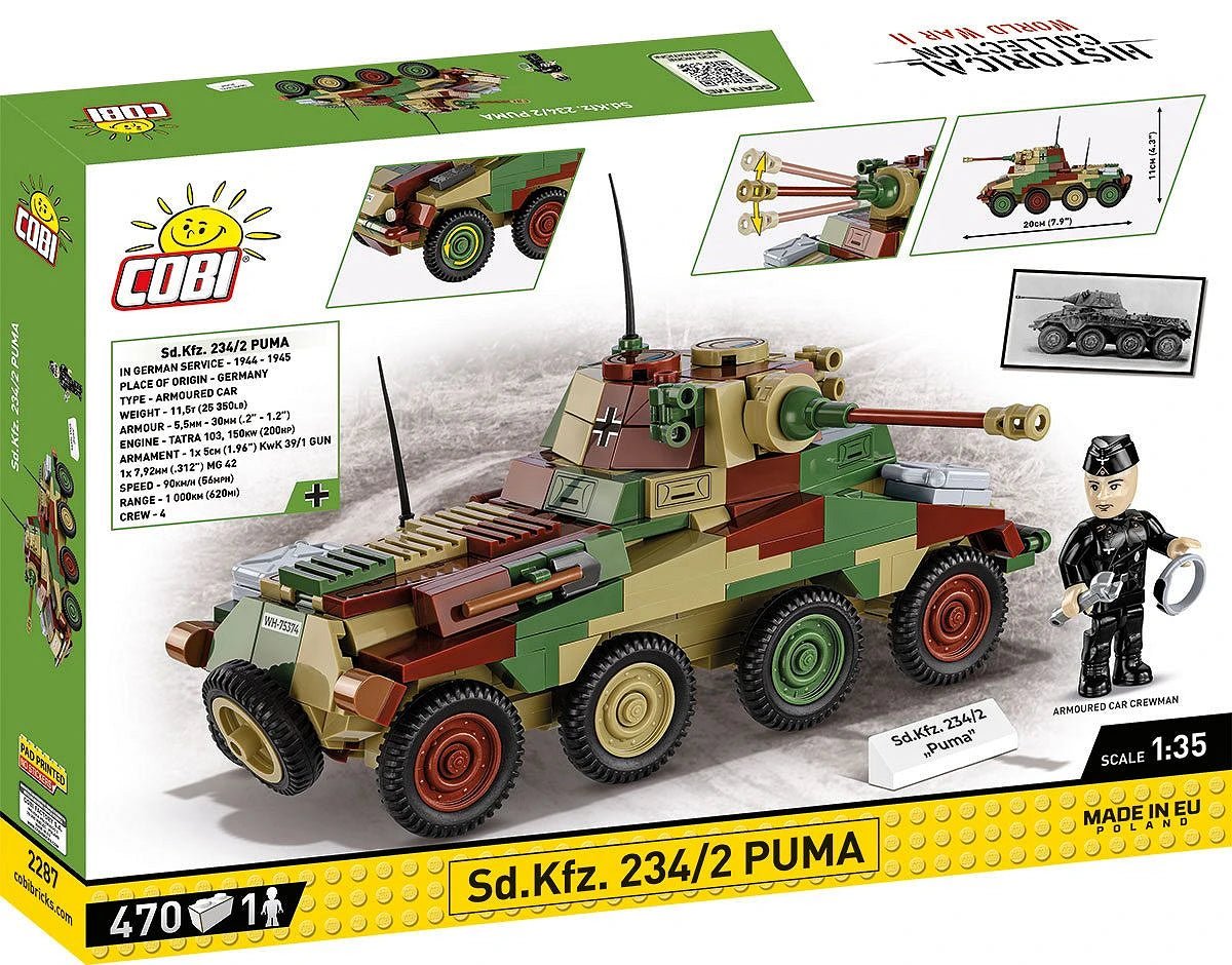 COBI German Sd.Kfz. 234/2 Puma - 1:35 Scale Brick Model - Phillips Hobbies