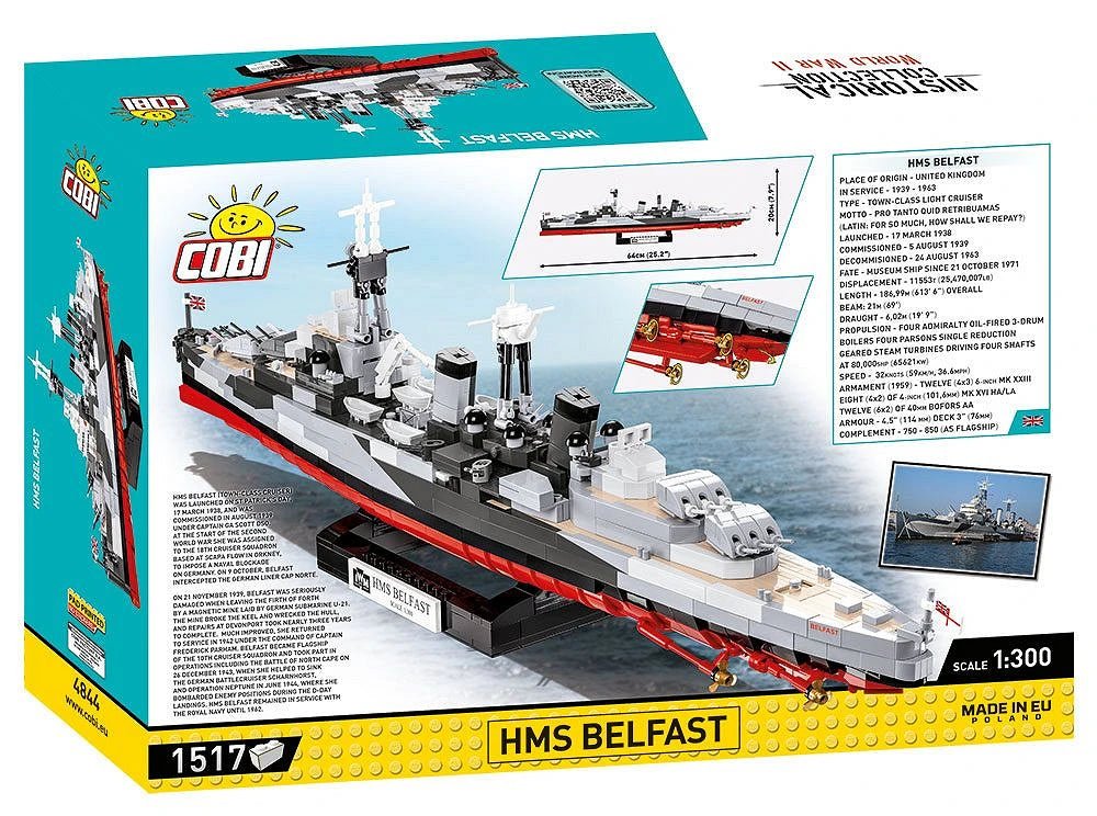 COBI HMS Belfast - 1:300 Scale Brick Model - Phillips Hobbies