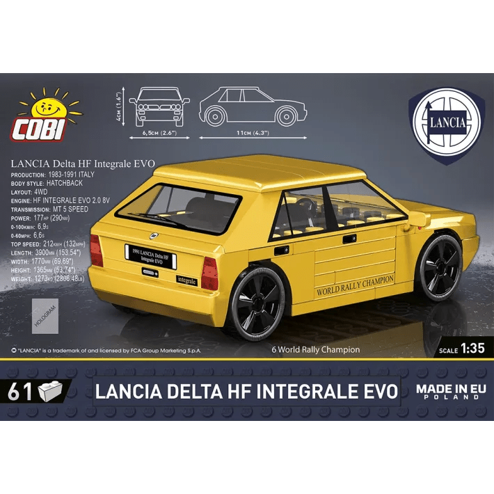 COBI Lancia Delta HF Integrale EVO 1991 - 1:35 Scale Brick Model 61pcs - Phillips Hobbies