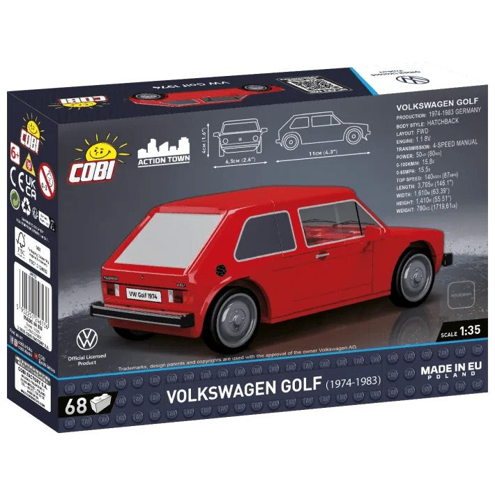 COBI Volkswagen Golf (1974 - 1983) - 1:35 Scale Brick Model - Phillips Hobbies