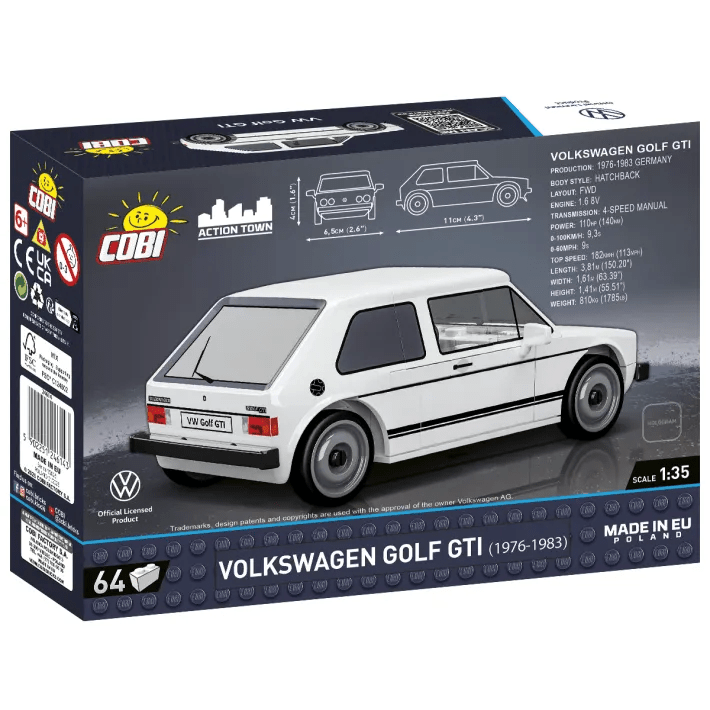 COBI Volkswagen Golf GTI (1976 - 1983) - 1:35 Scale Brick Model - Phillips Hobbies