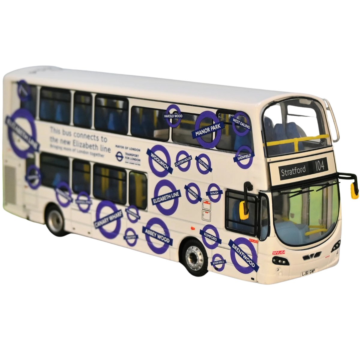 Corgi CP46504A Wright Eclipse Gemini 2 GoAhead London WVL454 The Elizabeth Line: 104 Stratford - MBC Commission - Phillips Hobbies