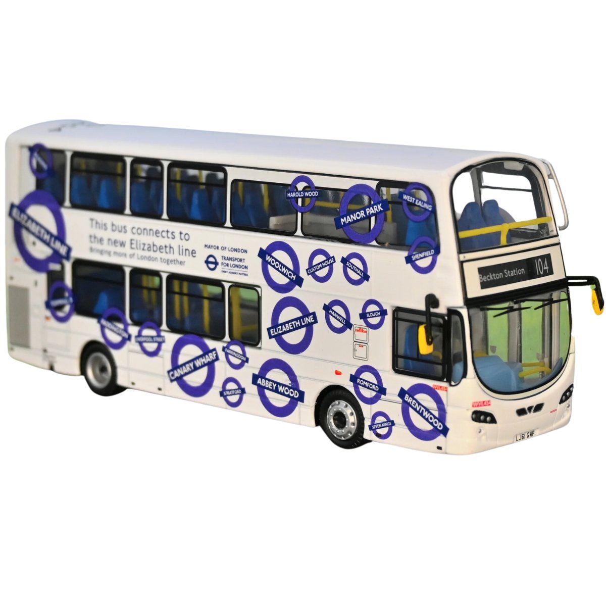 Corgi CP46504B Wright Eclipse Gemini 2 GoAhead London WVL454 The Elizabeth Line: 104 Beckton Station - MBC Commission - Phillips Hobbies