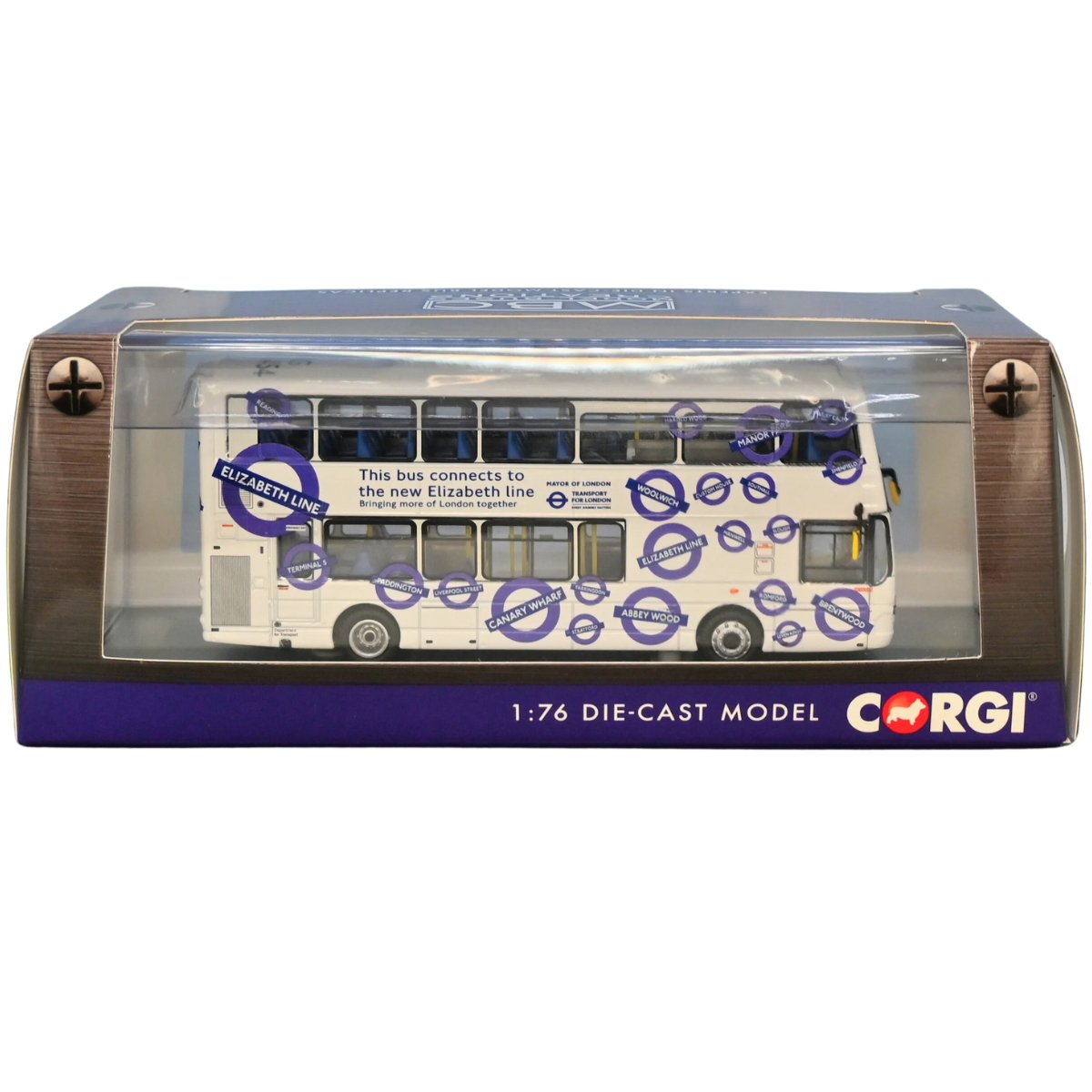 Corgi CP46504B Wright Eclipse Gemini 2 GoAhead London WVL454 The Elizabeth Line: 104 Beckton Station - MBC Commission - Phillips Hobbies