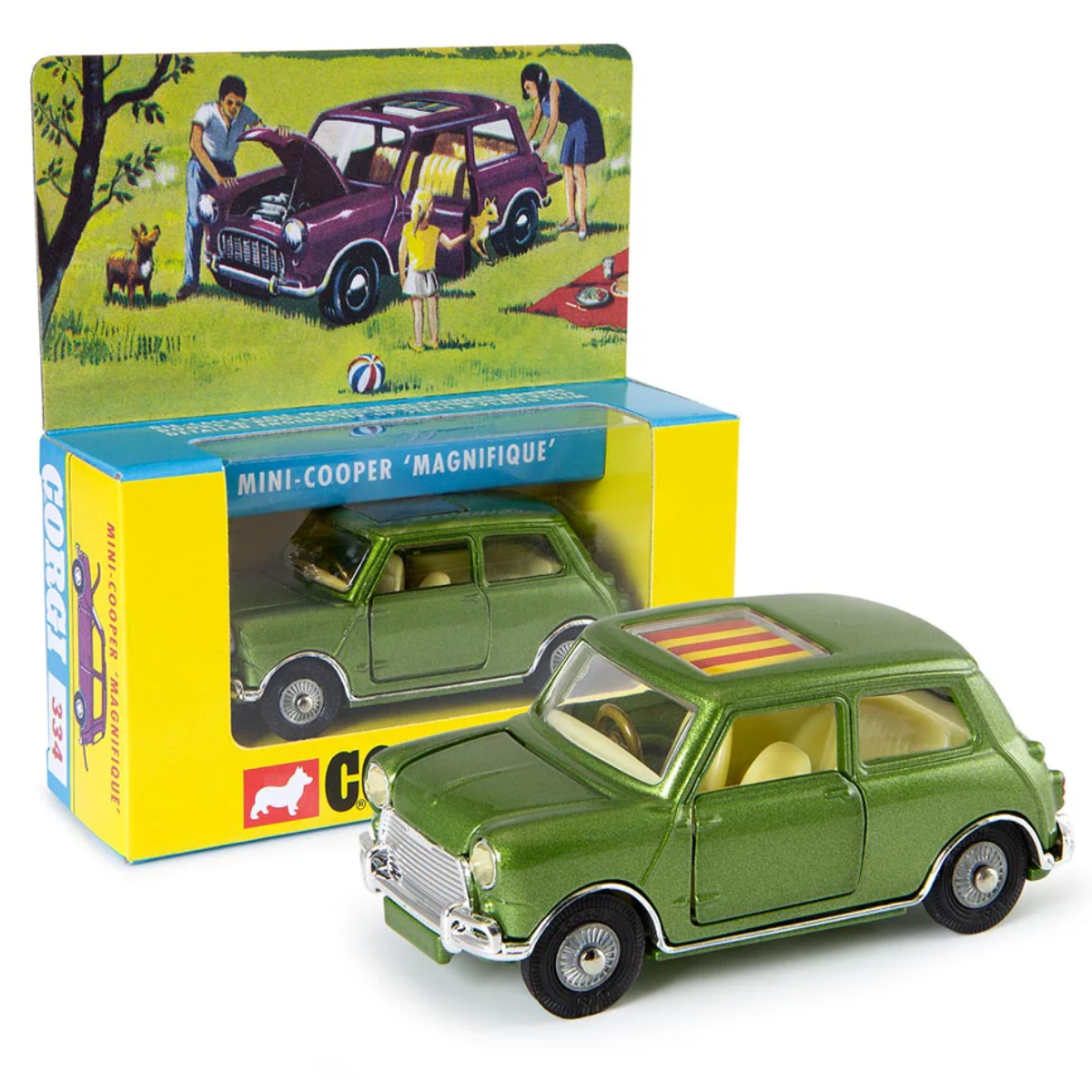 Corgi Toys 334 BMC Mini Magnifique Green Edition - 1:41 Scale Model - Phillips Hobbies