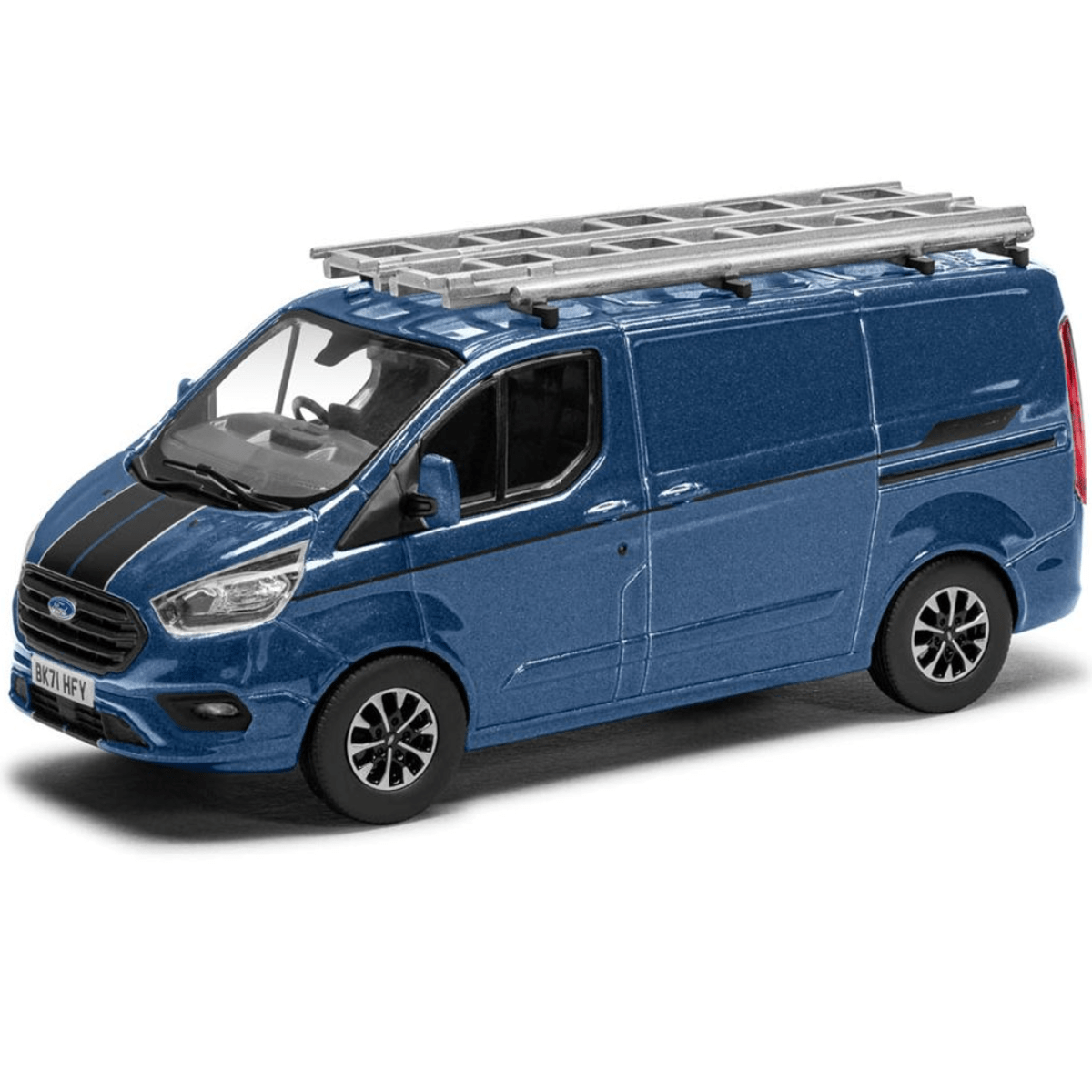 Corgi VA15104 Ford Transit Custom Sport, Chrome Blue - 1:43 Scale Model - Phillips Hobbies