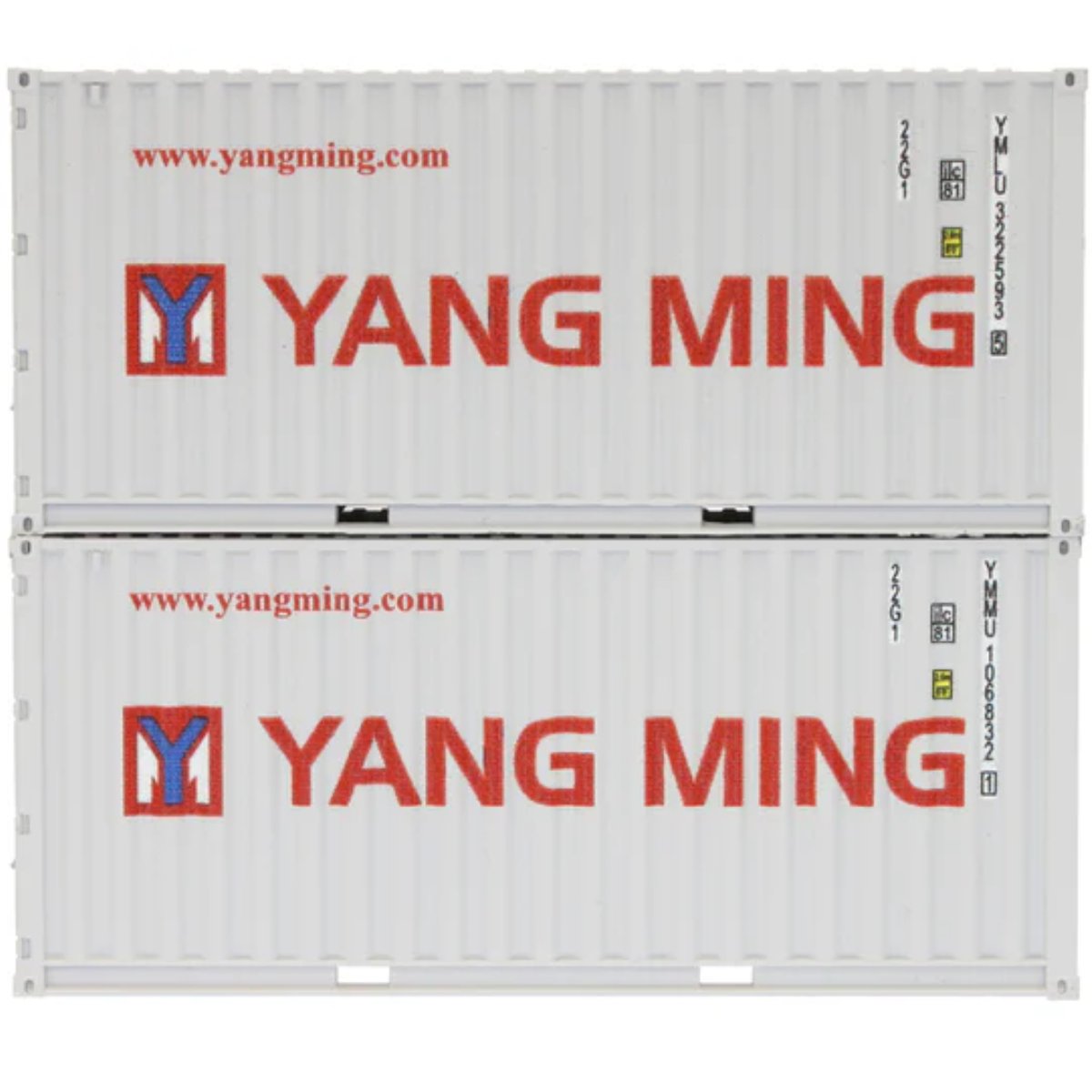 Dapol 4F - 028 - 059 20ft Containers Yang Ming 322593 5 & 106832 1 - OO Gauge - Phillips Hobbies