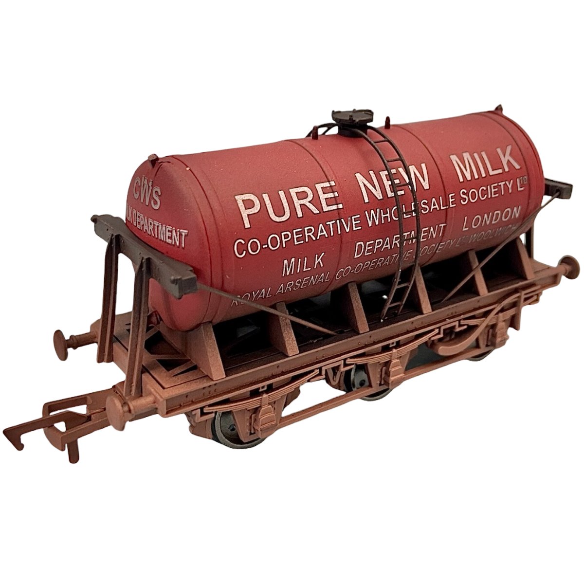 Dapol 4F - 031 - 038 6 Wheel Milk Tank Co - Op Milk Red Weathered - OO Gauge - Phillips Hobbies