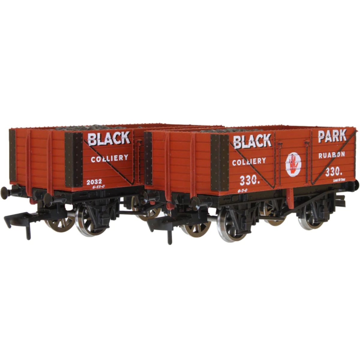 Dapol 4F-071-170 7 Plank Wagon Twin Pack Ruabon 330 & Chirk 2032 - OO Gauge - Phillips Hobbies