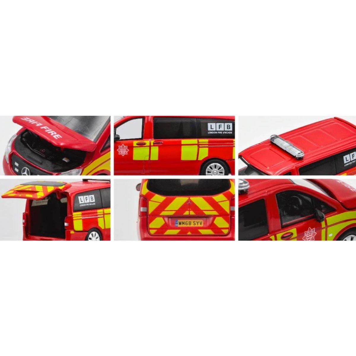 Era Car Mercedes Benz Vito UK Fire Command Vehicle 1:64 Scale - London Fire Brigade Diecast Model