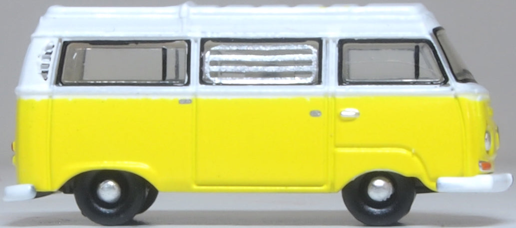 Oxford Diecast NVW016 VW T2 Bay Window Camper Saturn Yellow/White - 1:148 Scale