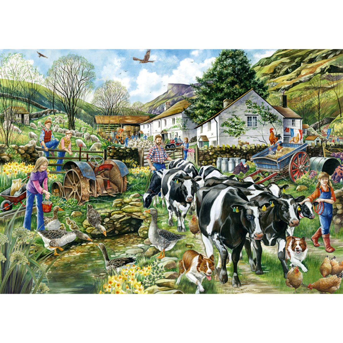 Falcon Another Day on The Farm Jigsaw Puzzle (1000 Pieces)