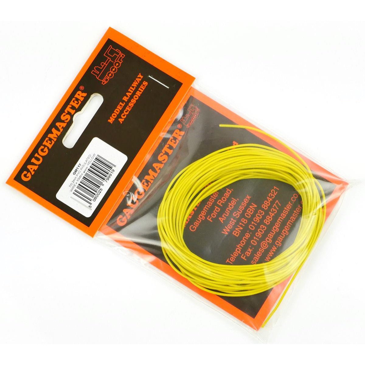 Gaugemaster GM11Y Yellow Wire (7 x 0.2mm) 10m - Phillips Hobbies
