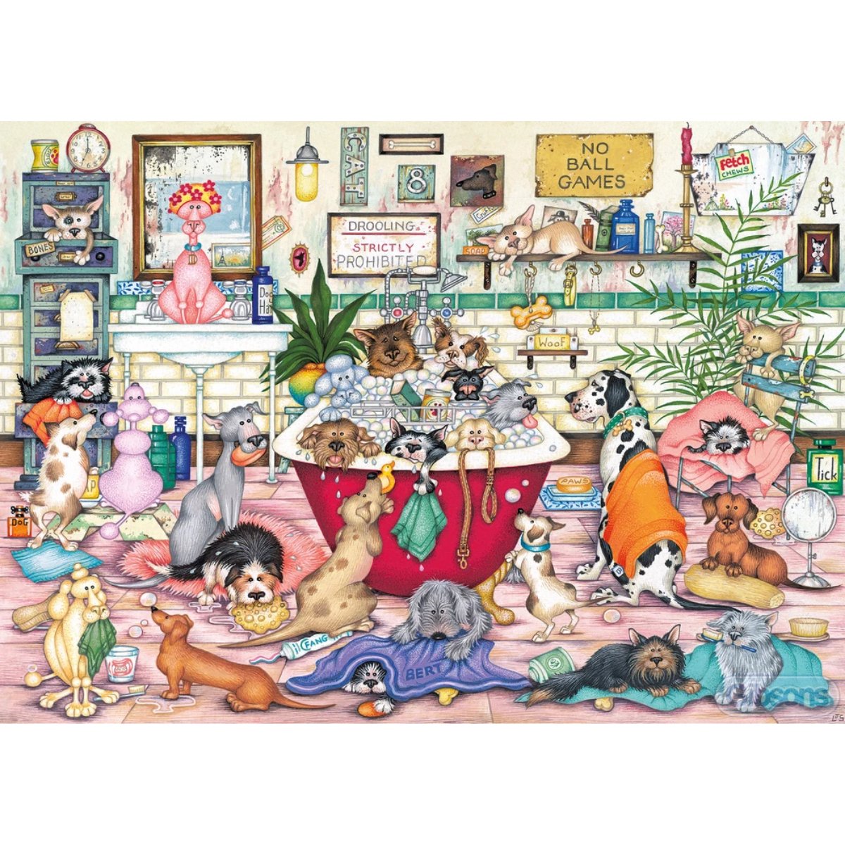 Gibsons Bert's Bath Night Jigsaw Puzzle (1000 Pieces) - Phillips Hobbies