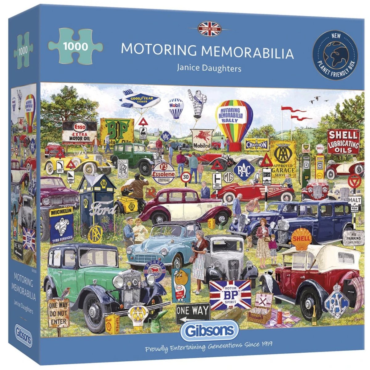 Gibsons Motoring Memorabilia 1000 Piece Jigsaw Puzzle - Box