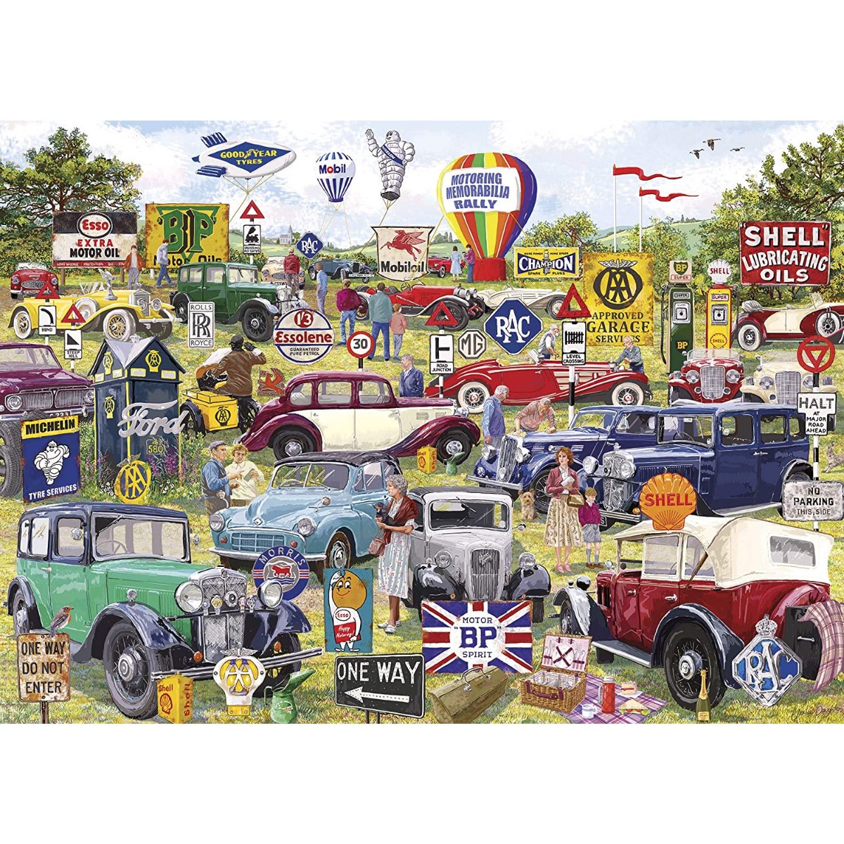 Gibsons Motoring Memorabilia 1000 Piece Jigsaw Puzzle - Image Janice Daughters