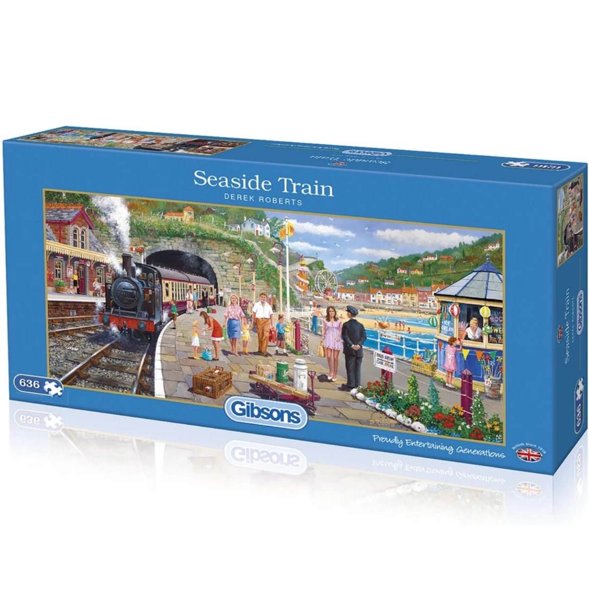 Gibsons Seaside Train Jigsaw Puzzle (636 Pieces)