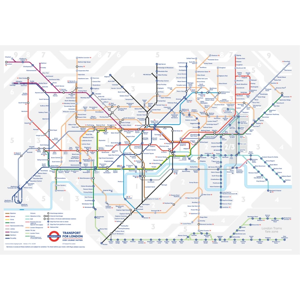 Gibsons TFL Underground Map Jigsaw Puzzle Gift Tube (250 Pieces) - Phillips Hobbies