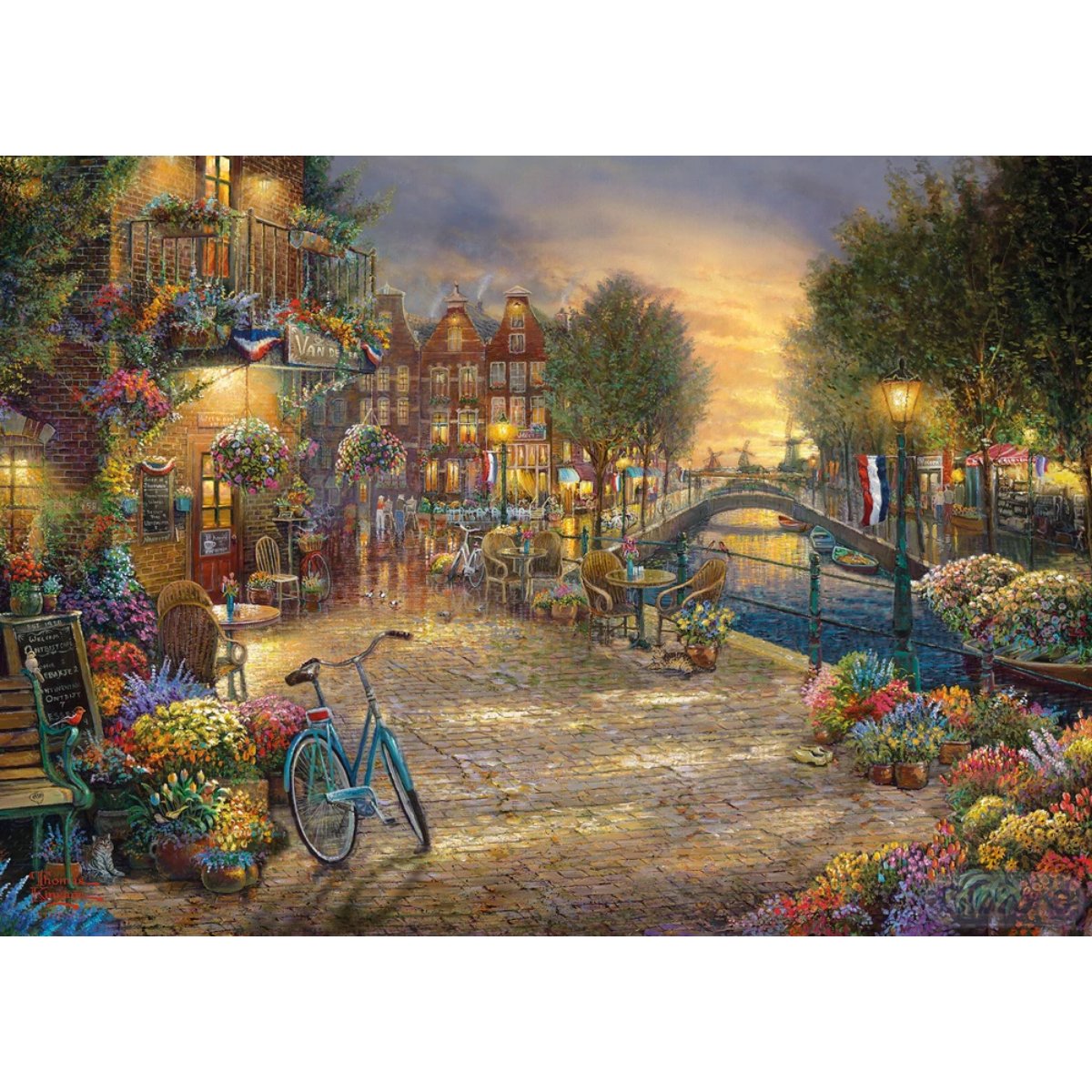 Gibsons Thomas Kinkade Amsterdam Café Jigsaw Puzzle (1000 Pieces)