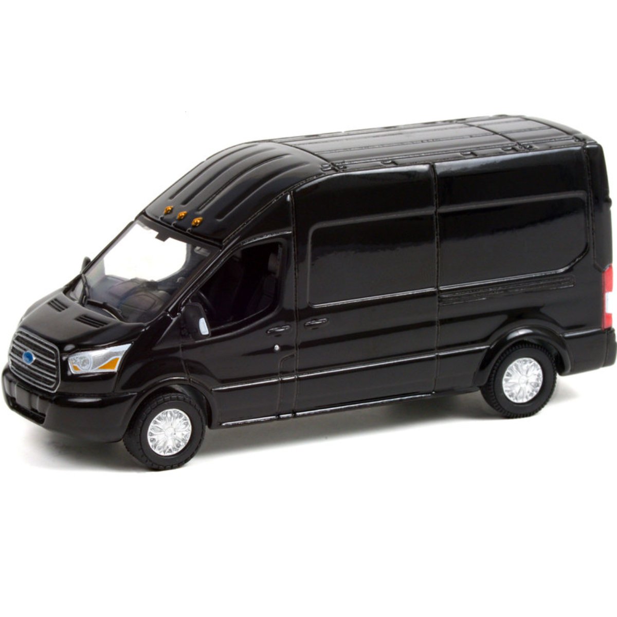 Greenlight 2019 Ford Transit LWB High Roof Shadow Black - 1:64 Scale
