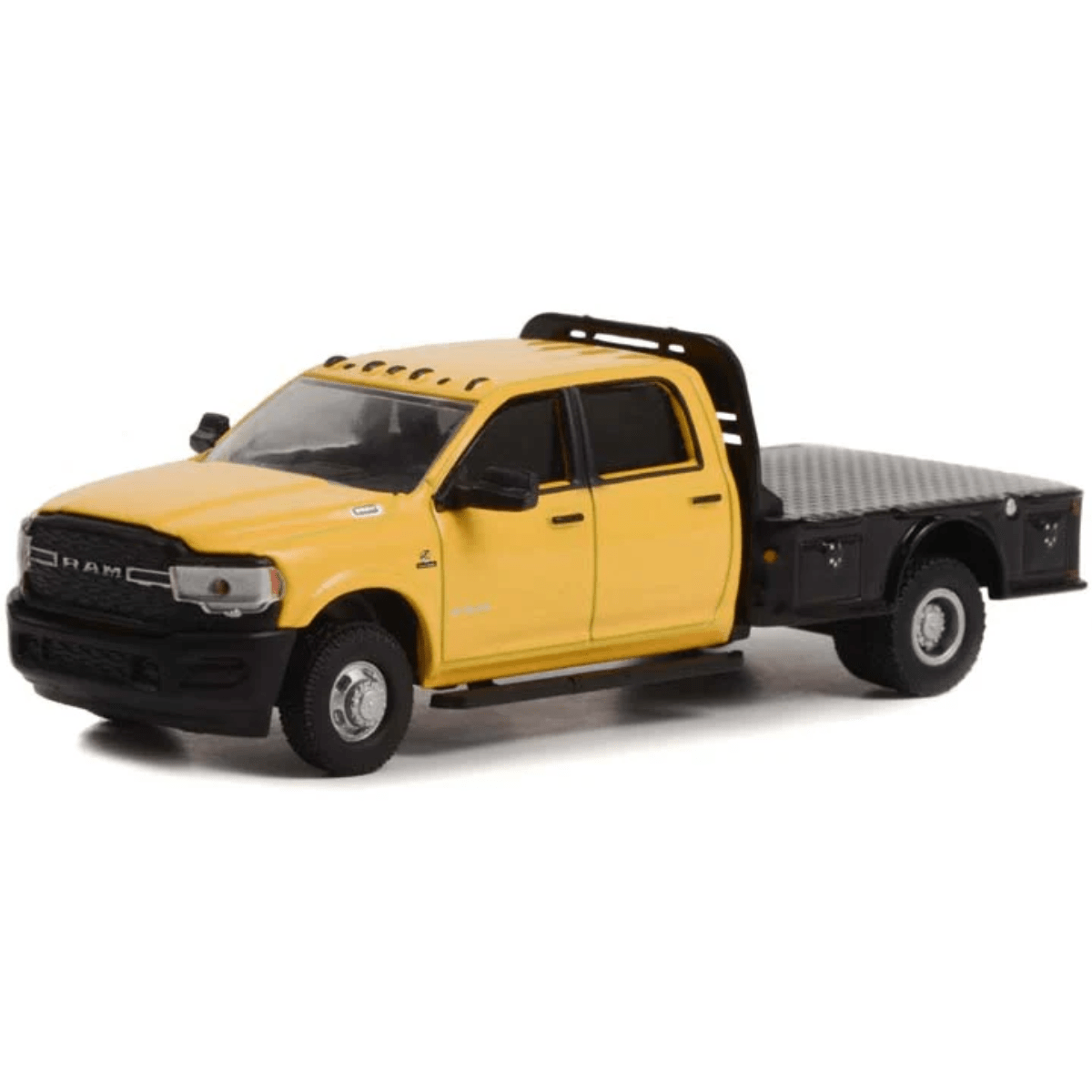 Greenlight 2020 RAM 3500 Tradesman Dually Flatbed Construction Yellow - 1:64 Scale - Phillips Hobbies