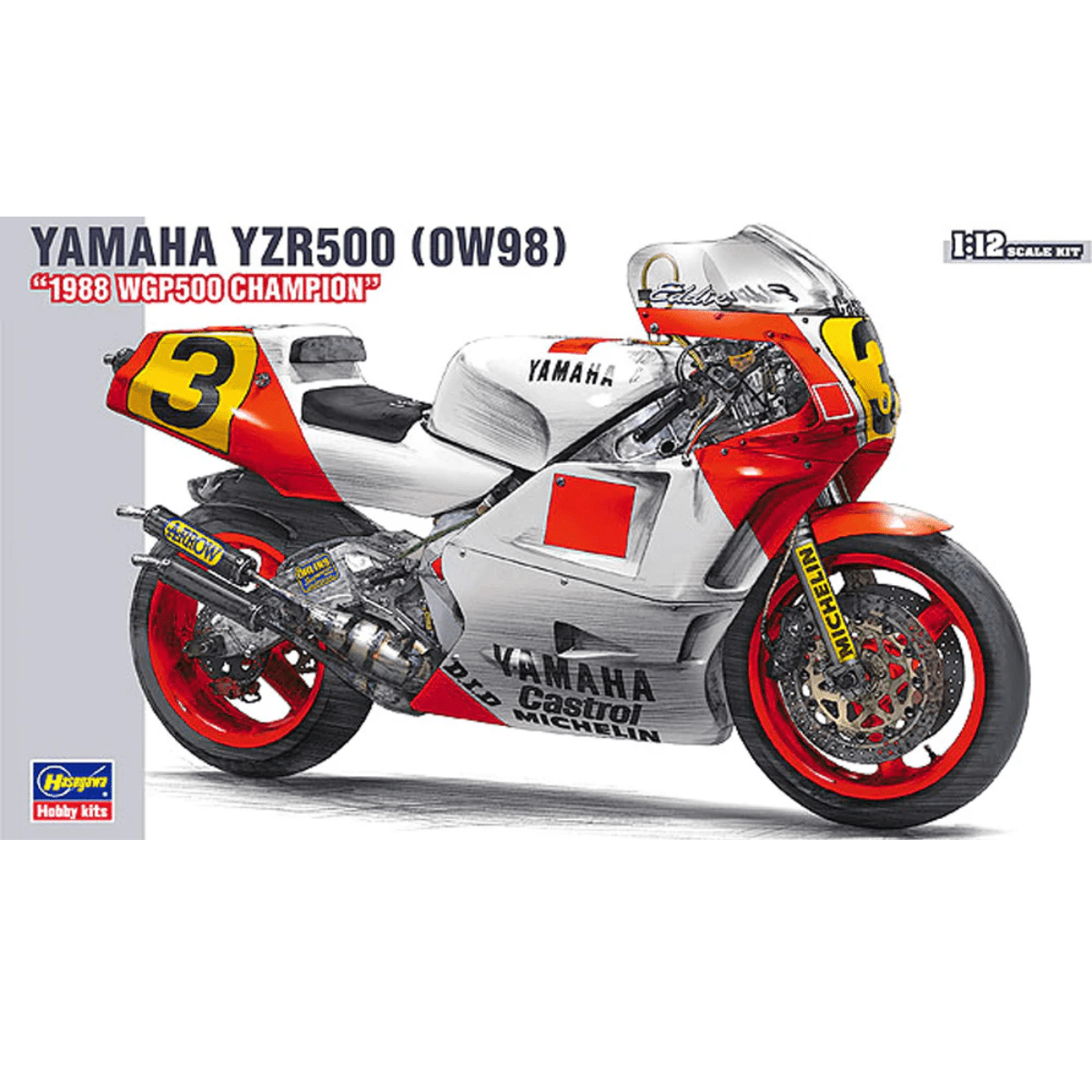 Hasegawa Yamaha YZR500 0W98 1988 WGP500 Champion Kit Plastic Kit - 1:12 Scale - Phillips Hobbies