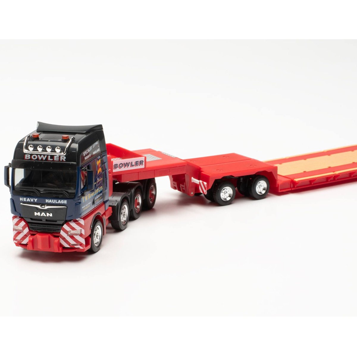 Herpa MAN TGX GX Low Loader Semitrailer Bowler Stockport - 1:87 Scale - Phillips Hobbies