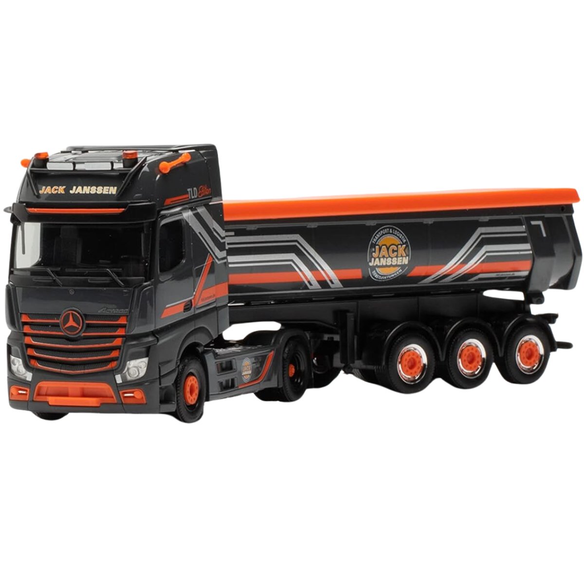 Herpa Mercedes - Benz Actros '18 Gigaspace Tractor - Trailer Jack Janssen - 1:87 Scale - Phillips Hobbies