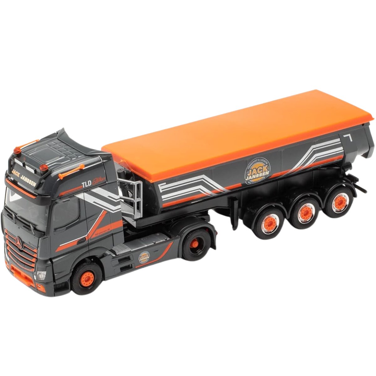 Herpa Mercedes - Benz Actros '18 Gigaspace Tractor - Trailer Jack Janssen - 1:87 Scale - Phillips Hobbies